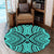 Hawaii Polynesian Tradition Turquoise Round Carpet - AH Round Carpet Luxurious Plush - Polynesian Pride