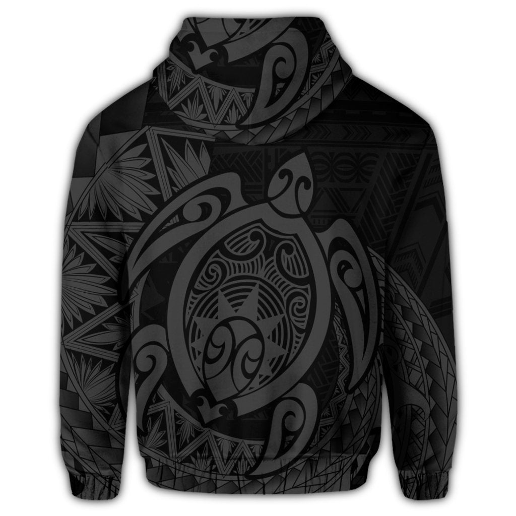Hawaii Polynesian Turtle Zip Hoodie Gray - Polynesian Pride