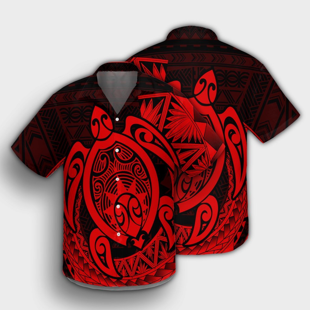 Hawaii Polynesian Turtle Hawaiian Shirt - Red - AH - Polynesian Pride