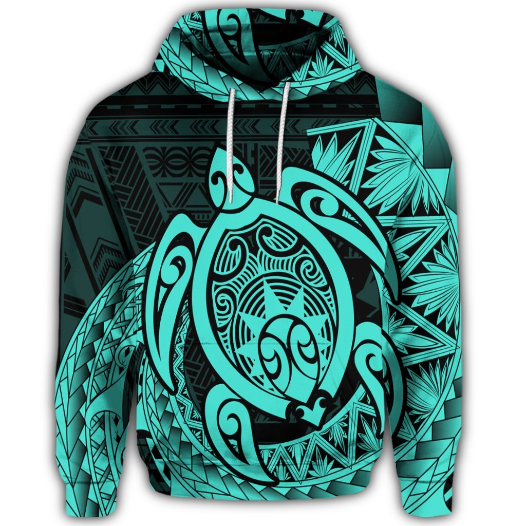 Hawaiian Polynesian Turtle Hoodie Turquoise - Polynesian Pride