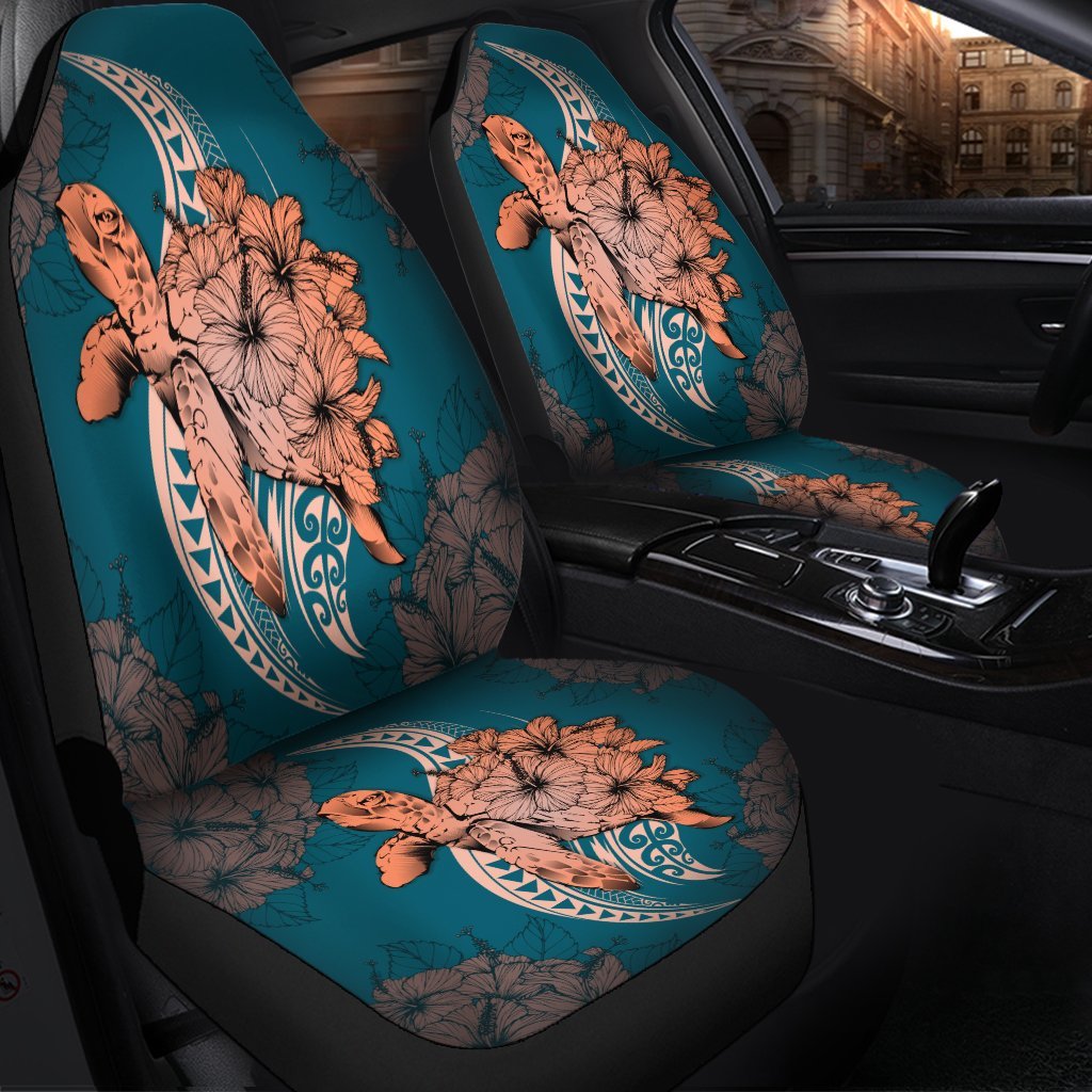 Hawaii Polynesian Turtle Hibiscus Car Seat Covers - AH - Polynesian Pride