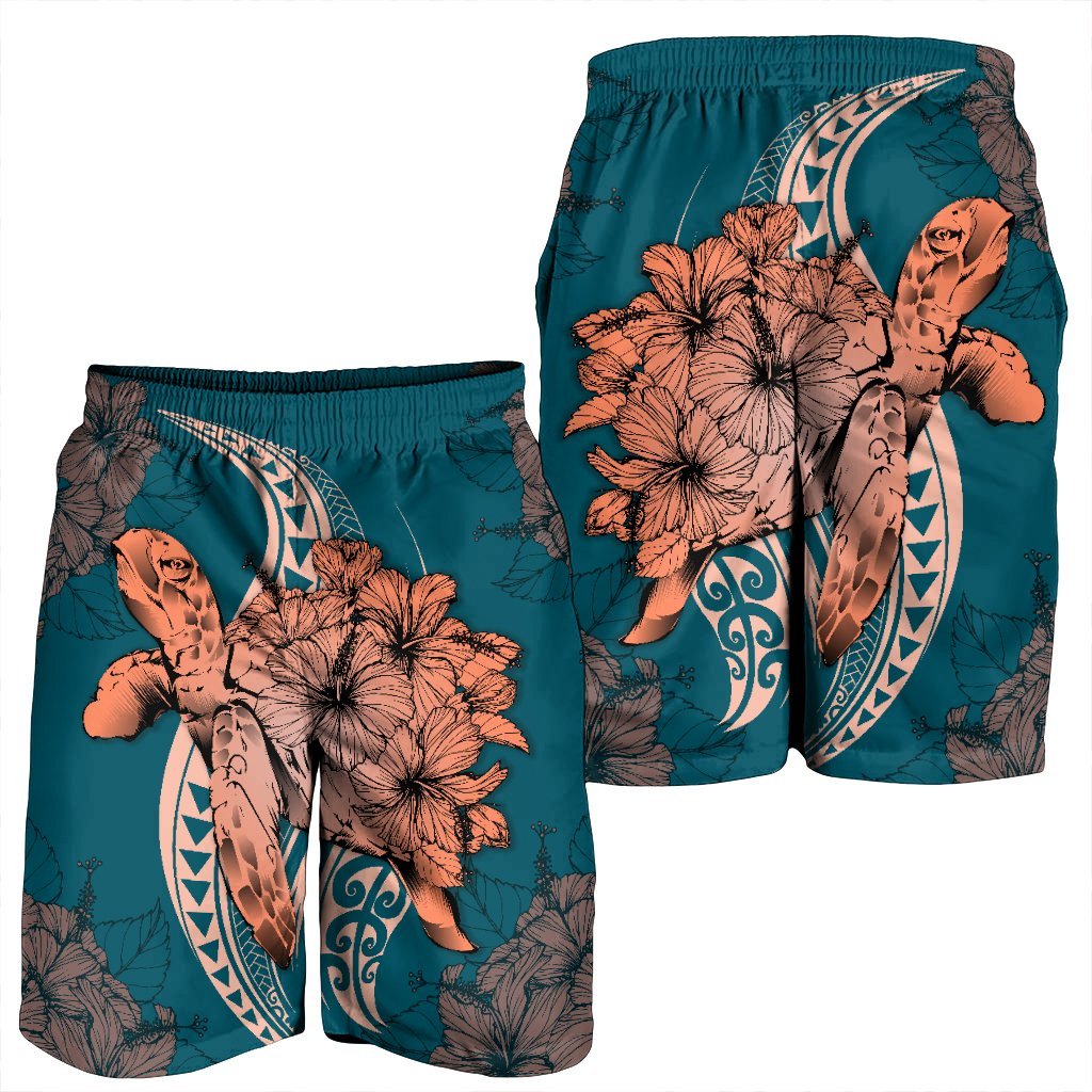 Hawaii Polynesian Turtle Hibiscus Men's Shorts - AH - Polynesian Pride