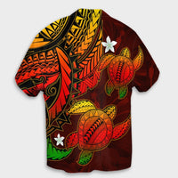 Hawaii Polynesian Turtle Hibiscus Hawaiian Shirt - Color Flag - AH - Polynesian Pride