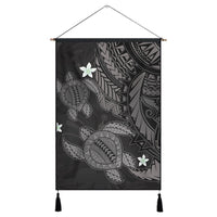 Hawaii Polynesian Turtle Hibiscus Hanging Poster - Gray - AH Hanging Poster Cotton And Linen - Polynesian Pride