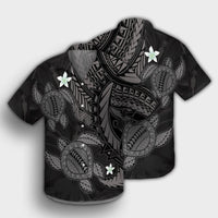 Hawaii Polynesian Turtle Hibiscus Hawaiian Shirt - Gray - AH - Polynesian Pride