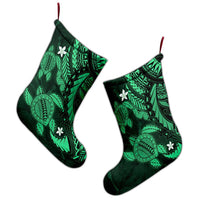 Hawaii Polynesian Turtle Hibiscus Christmas Stocking - Green - AH - Polynesian Pride