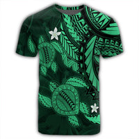 Hawaii Polynesian Turtle Hibiscus T Shirt Green - Polynesian Pride