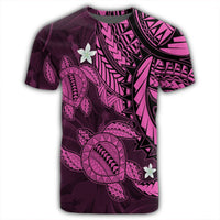 Hawaii Polynesian Turtle Hibiscus T Shirt Pink - Polynesian Pride