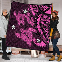 Hawaii Polynesian Turtle Hibiscus Premium Quilts - Pink - AH - Polynesian Pride