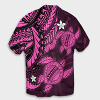 Hawaii Polynesian Turtle Hibiscus Hawaiian Shirt - Pink - AH - Polynesian Pride