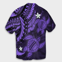Hawaii Polynesian Turtle Hibiscus Hawaiian Shirt - Purple - AH - Polynesian Pride