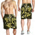 Hawaii Polynesian Turtle Hibiscus Men's Shorts - Yelow - AH - Polynesian Pride