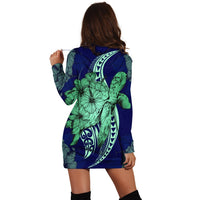 Hawaii Polynesian Turtle Hibiscus Hoodie Dress1 - AH - Polynesian Pride