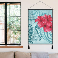 Hawaii Polynesian Turtle Hibiscus Blue Hanging Poster - Bless Style - AH - Polynesian Pride