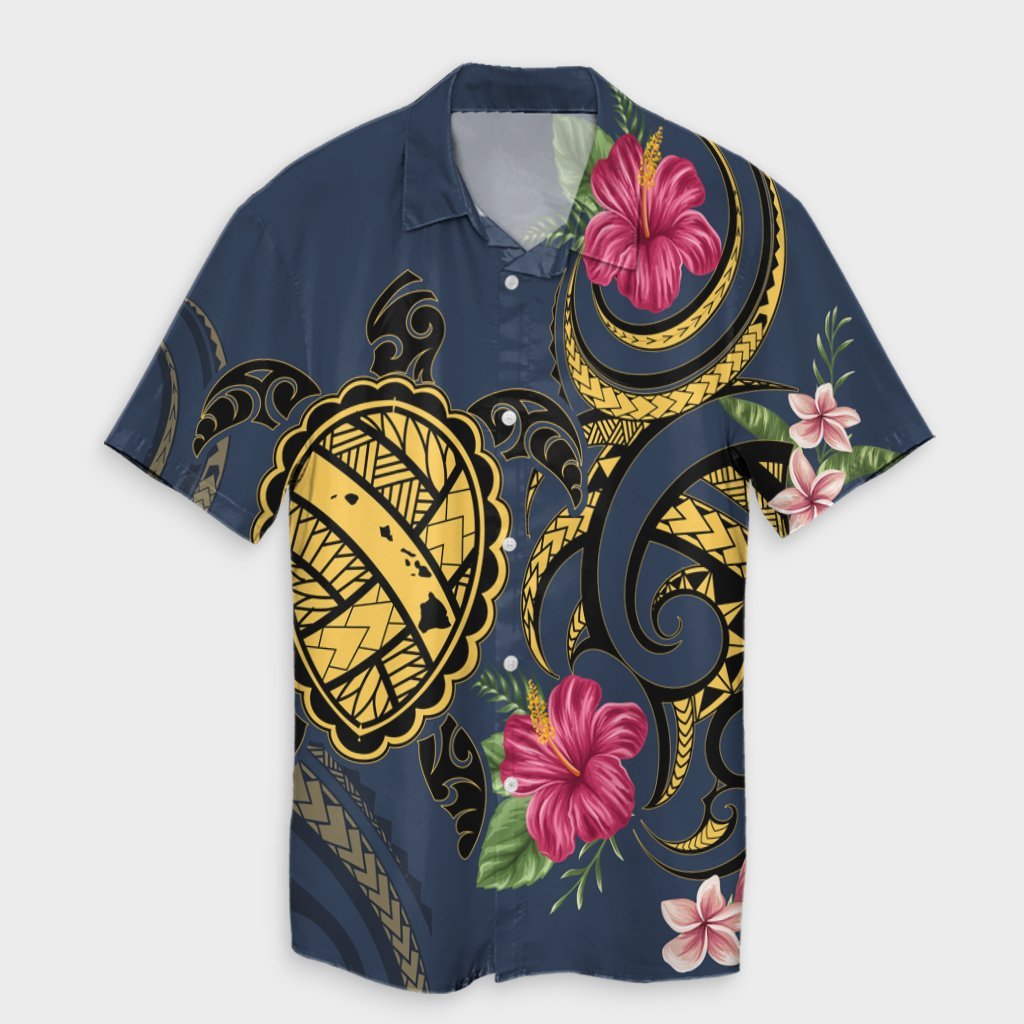 Hawaii Polynesian Turtle Hibiscus Plumeria Hawaiian Shirt - Nane Style - AH Unisex Black - Polynesian Pride