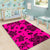 Hawaii Polynesian Turtle Palm And Sea Pebbles Pink Area Rug - AH - Polynesian Pride