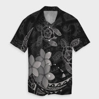 Hawaii Polynesian Turtle Plumeria Hawaiian Shirt - Pog Style Gray - AH Unisex Black - Polynesian Pride