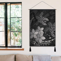 Hawaii Polynesian Turtle Plumeria Hanging Poster - Pog Style Gray - AH - Polynesian Pride