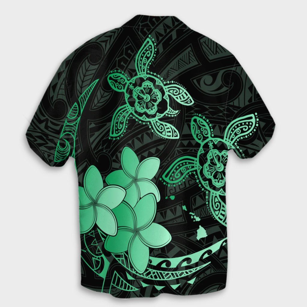 Hawaii Polynesian Turtle Plumeria Hawaiian Shirt - Pog Style Green - AH - Polynesian Pride