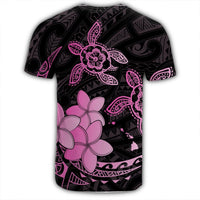 Hawaii Polynesian Turtle Plumeria T Shirt Pog Style Pink - Polynesian Pride