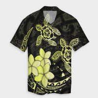 Hawaii Polynesian Turtle Plumeria Hawaiian Shirt - Pog Style Yellow - AH Unisex Black - Polynesian Pride