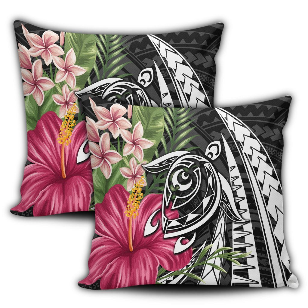 Hawaii Polynesian Turtle Tropical Hibiscus Plumeria Pillow Covers - AH - Polynesian Pride