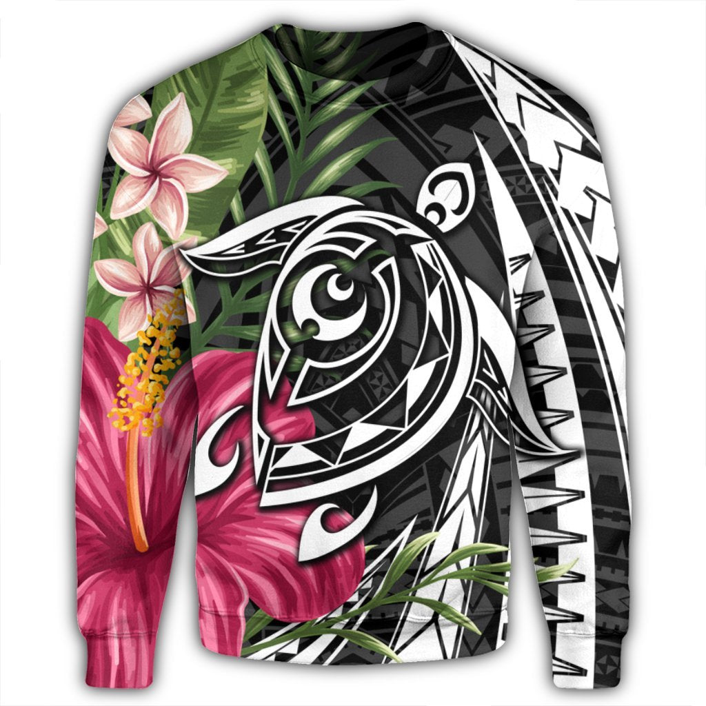 Hawaii Polynesian Turtle Tropical Hibiscus Plumeria Sweatshirt - AH - Polynesian Pride