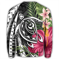 Hawaii Polynesian Turtle Tropical Hibiscus Plumeria Sweatshirt - AH - Polynesian Pride