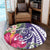 Hawaii Polynesian Turtle Tropical Hibiscus Plumeria Round Carpet - Purple - AH - Polynesian Pride