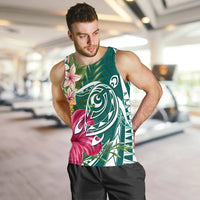 Hawaii Polynesian Turtle Tropical Hibiscus Plumeria Tank Top - Turquoise - AH - Polynesian Pride