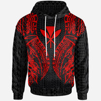 Hawaii Hoodie Polynesian Lion Head Red Style Unisex Red - Polynesian Pride
