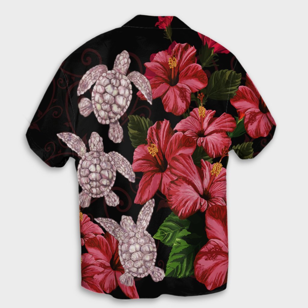 Hawaii Red Hibiscus Turtle Hawaiian Shirt - AH - Ray Style - Polynesian Pride