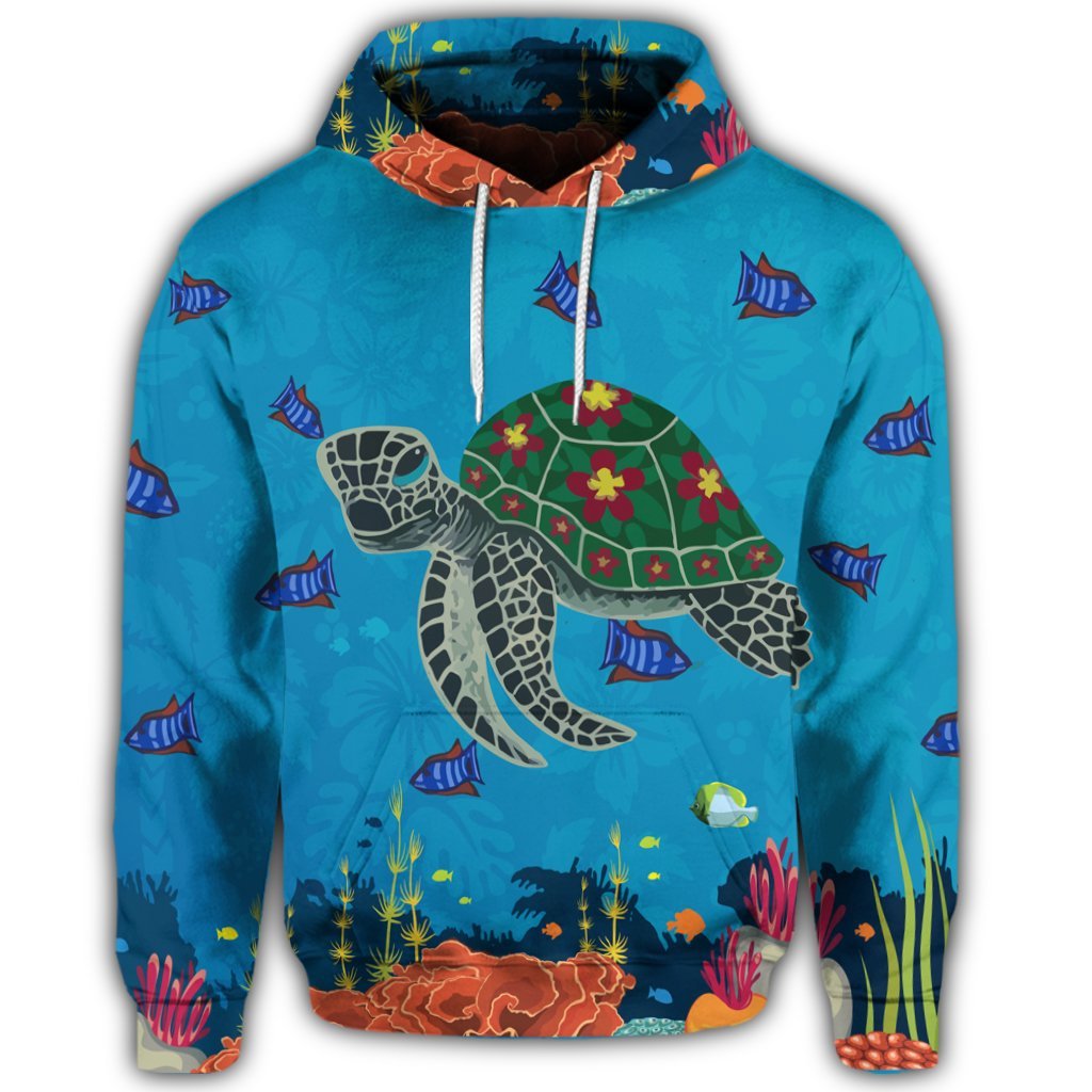 Hawaiian Sea Cartoon Hoodie - Polynesian Pride