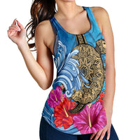 Hawaii Sea Turtle Hibiscus Coconut Tree Racerback Tank - AH - Polynesian Pride