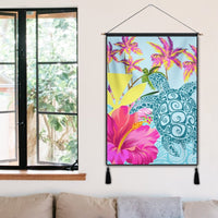Hawaii Sea Turtle Hibiscus Kanaka Hanging Poster - AH - Polynesian Pride