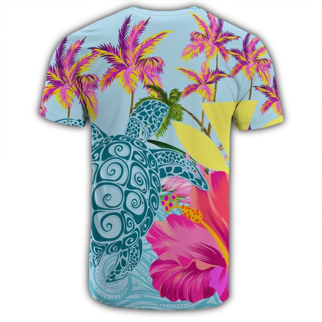Hawaii Sea Turtle Hibiscus Kanaka T Shirt - Polynesian Pride