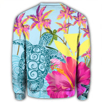 Hawaii Sea Turtle Hibiscus Kanaka Sweatshirt - AH - Polynesian Pride