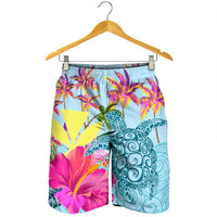 Hawaii Sea Turtle Hibiscus Kanaka Men's Shorts - AH - Polynesian Pride