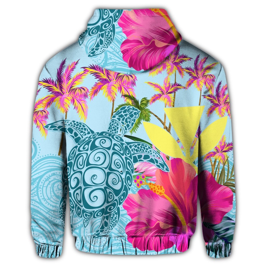Hawaiian Sea Turtle Hibiscus Kanaka Hoodie - Polynesian Pride