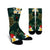 Hawaii Sea Turtle Hibiscus Plumria Crew Socks - AH Crew Socks White - Polynesian Pride