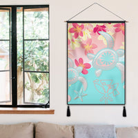 Hawaii Sea Turtle Plumeria Hanging Poster - AH - Polynesian Pride