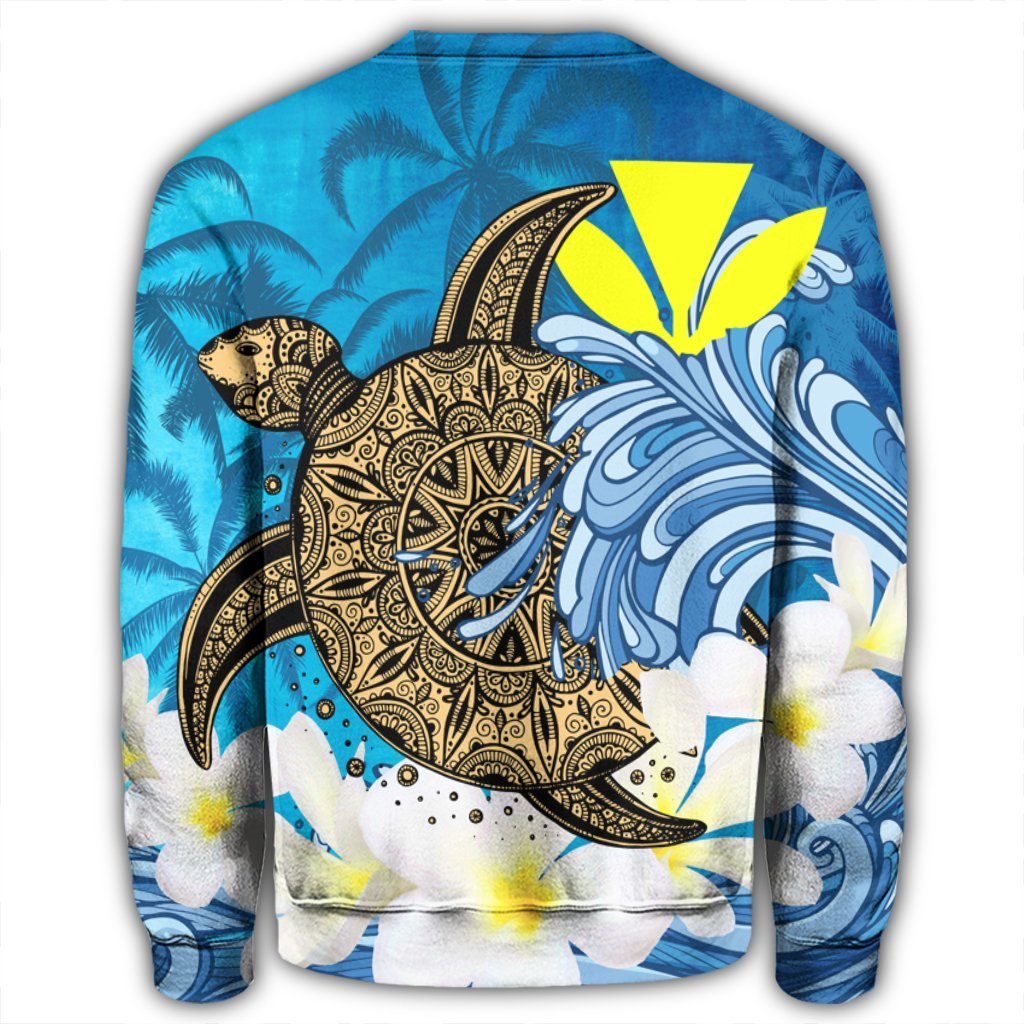Hawaii Sea Turtle Plumeria Coconut Tree Sweatshirt - AH - Polynesian Pride