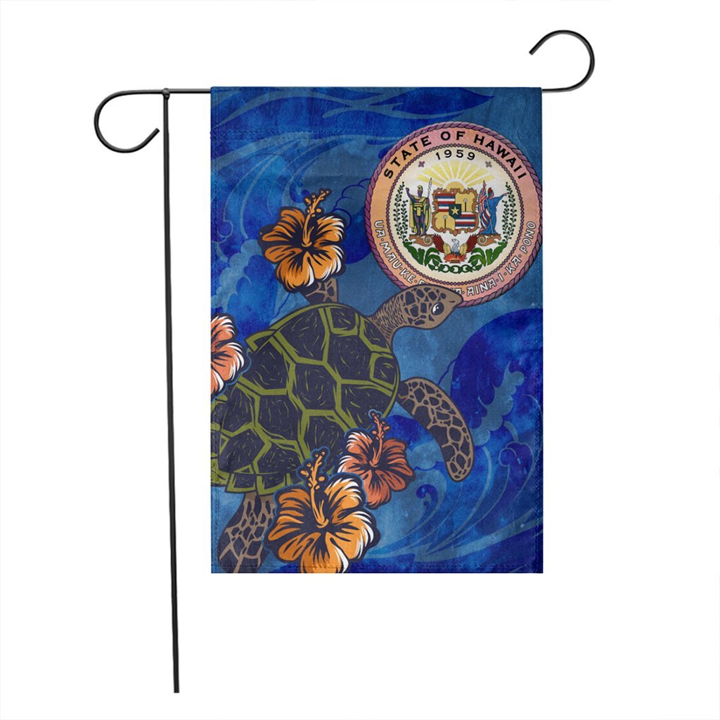 Hawaii Seal Of Hawaii Hibiscus Ocean Turtle Polynesian Flag - AH - Polynesian Pride