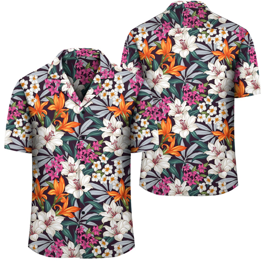 Hawaii Seamless Exotic Pattern With Tropical Leaves Flowers Hawaiian Shirt Unisex Black - Polynesian Pride