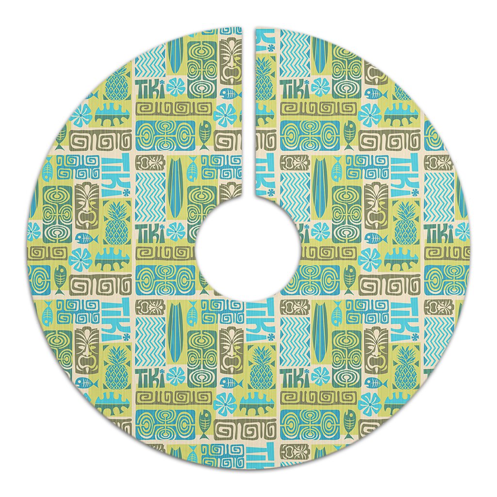 Hawaii Seamless Exotic Tiki Pattern Tree Skirt - Polynesian Pride