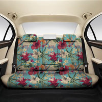Hawaii Seamless Floral Pattern With Tropical Hibiscus, Watercolor Back Seat Cover One Size Black Back Car Seat Covers - Polynesian Pride