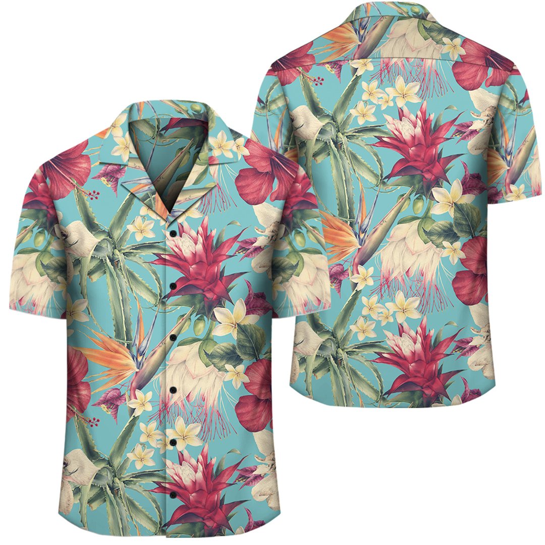 Hawaii Seamless Floral Pattern With Tropical Hibiscus, Watercolor Hawaiian Shirt Unisex Black - Polynesian Pride