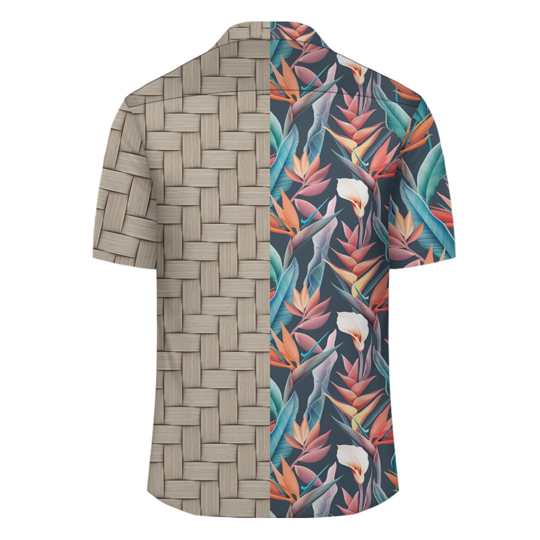 Hawaii Seamless Tropical Flower Hawaiian Summer Lauhala Moiety Hawaiian Shirt - Polynesian Pride