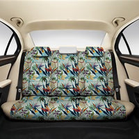 Hawaii Seamless Tropical Flower Plant And Leaf Back Seat Cover One Size Black Back Car Seat Covers - Polynesian Pride