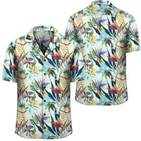 Hawaii Seamless Tropical Flower Plant And Leaf Hawaiian Shirt Unisex Black - Polynesian Pride